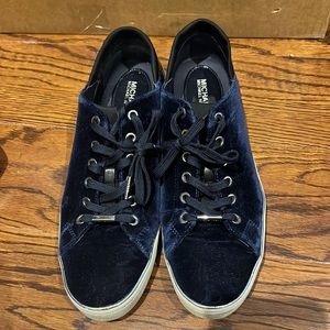 Michael Kors navy velvet sneaker. Size 11. Very worn but good condition.
